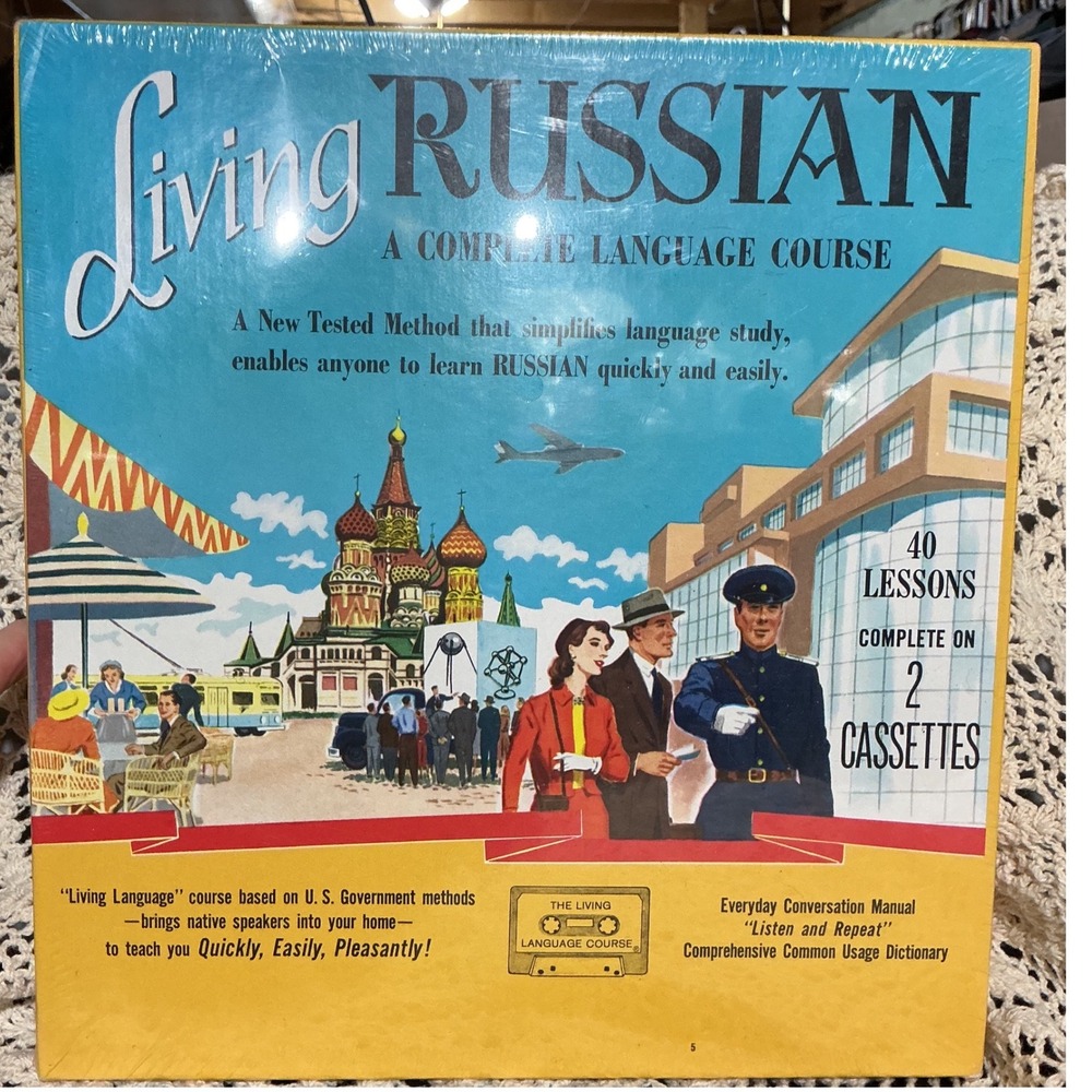 Living Language Living Russian Complete Course 2 Cassettes Manual Dictionary NEW